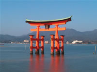 Otorii (Grand Gate) in the sea in front of Itsukushima Shrine